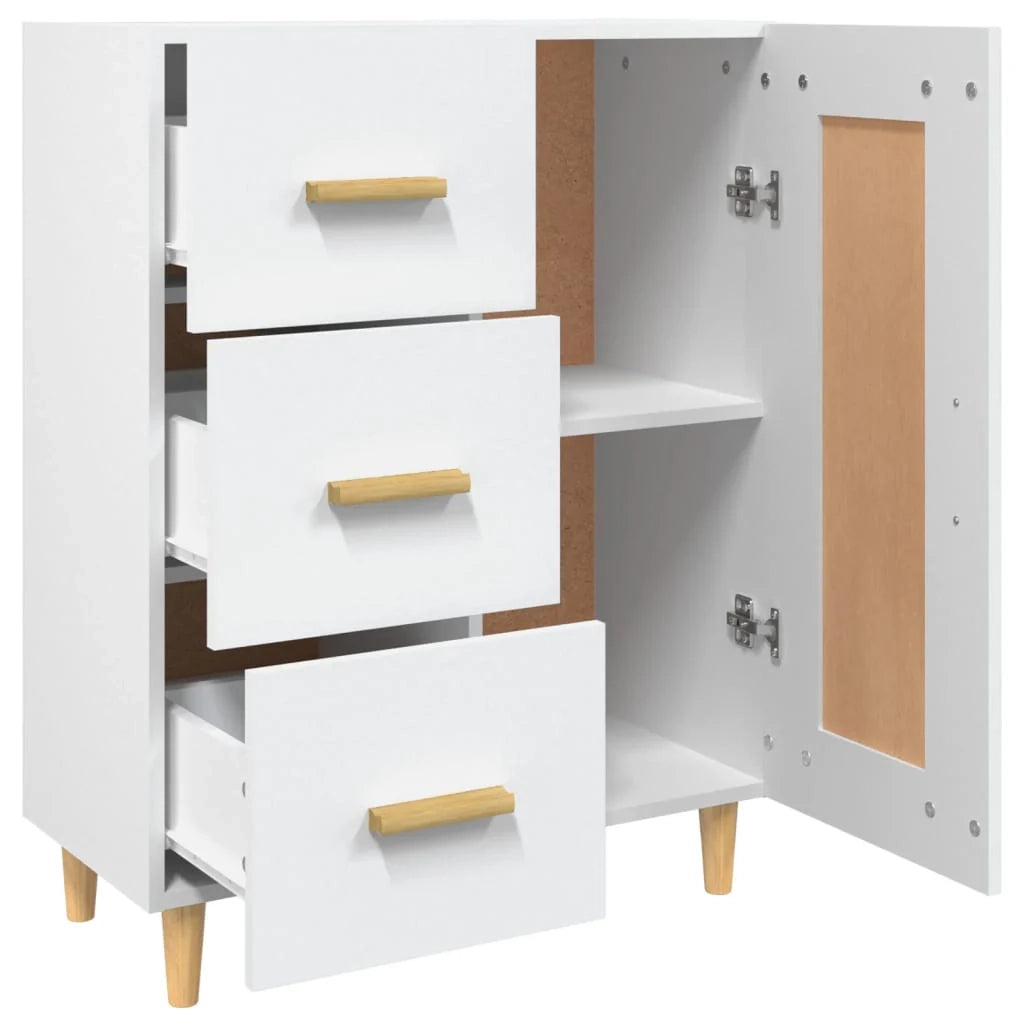 Credenza cassettiera cassettiera mobile contenitore organizer cucina soggiorno soggiorno 69,5 x 34 x 90 cm derivati ​​del legno bianco 02_0030451
