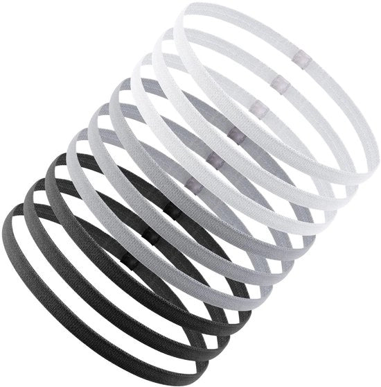Set di cinture per capelli antiscivolo in silicone, 9 pezzi, per allenamento, con grip non slittente, adatte per donne e uomini, per tennis, basket, calcio e corsa.