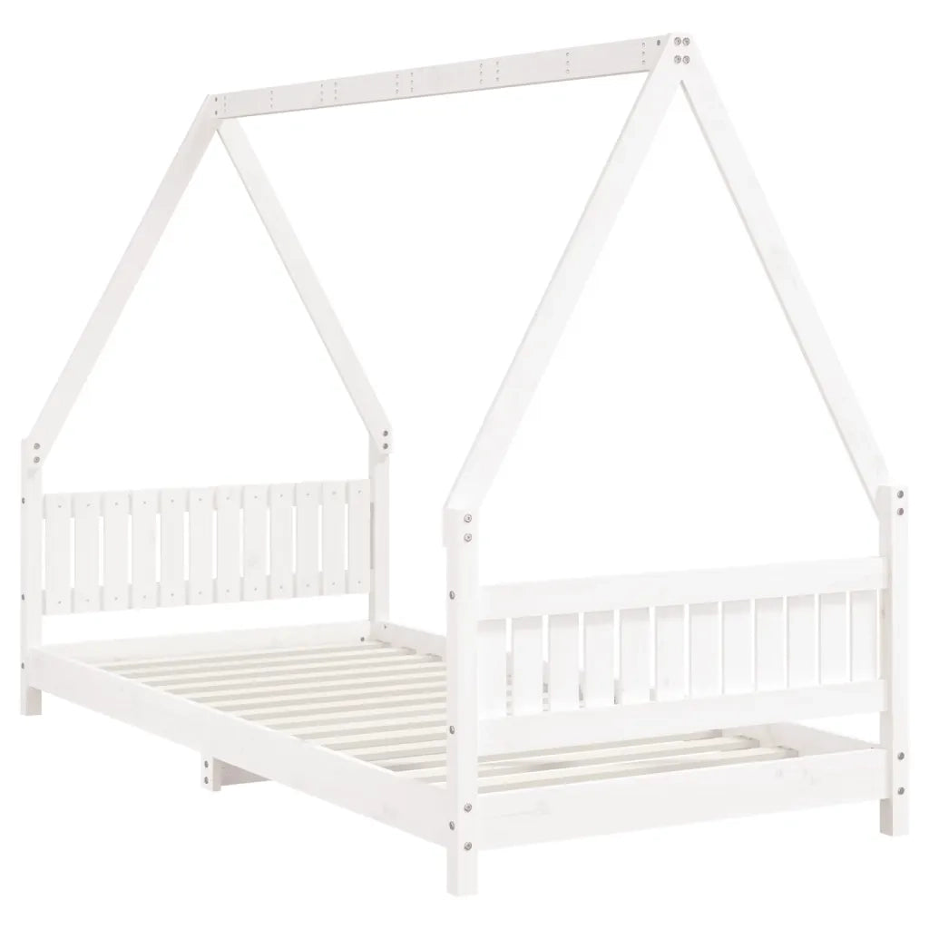 Giroletto per Bambini Bianco 90x200cm in Legno Massello di Pino 834499