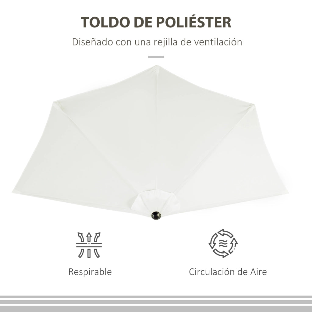 Parasole da giardino semicircolare ¨C zephmum ¨C crema, poliestere, 269x138x236 cm