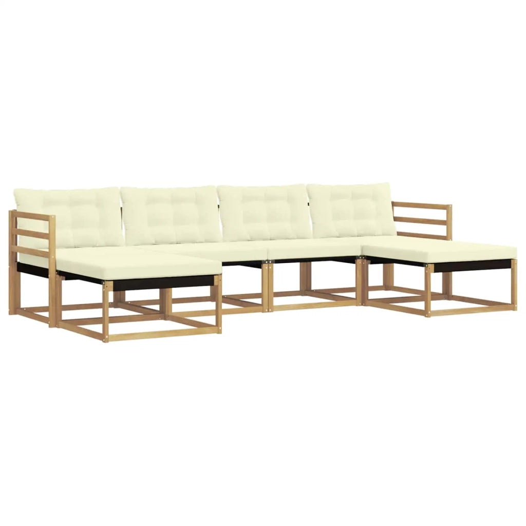 Set di divani da esterno con cuscino 6 pcs Bianco e Crema 3388936
