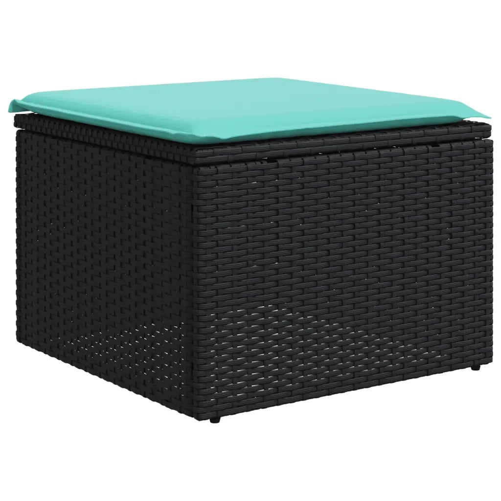 Set Divani da Giardino 9 pz con Cuscini Nero in Polyrattan 3226400