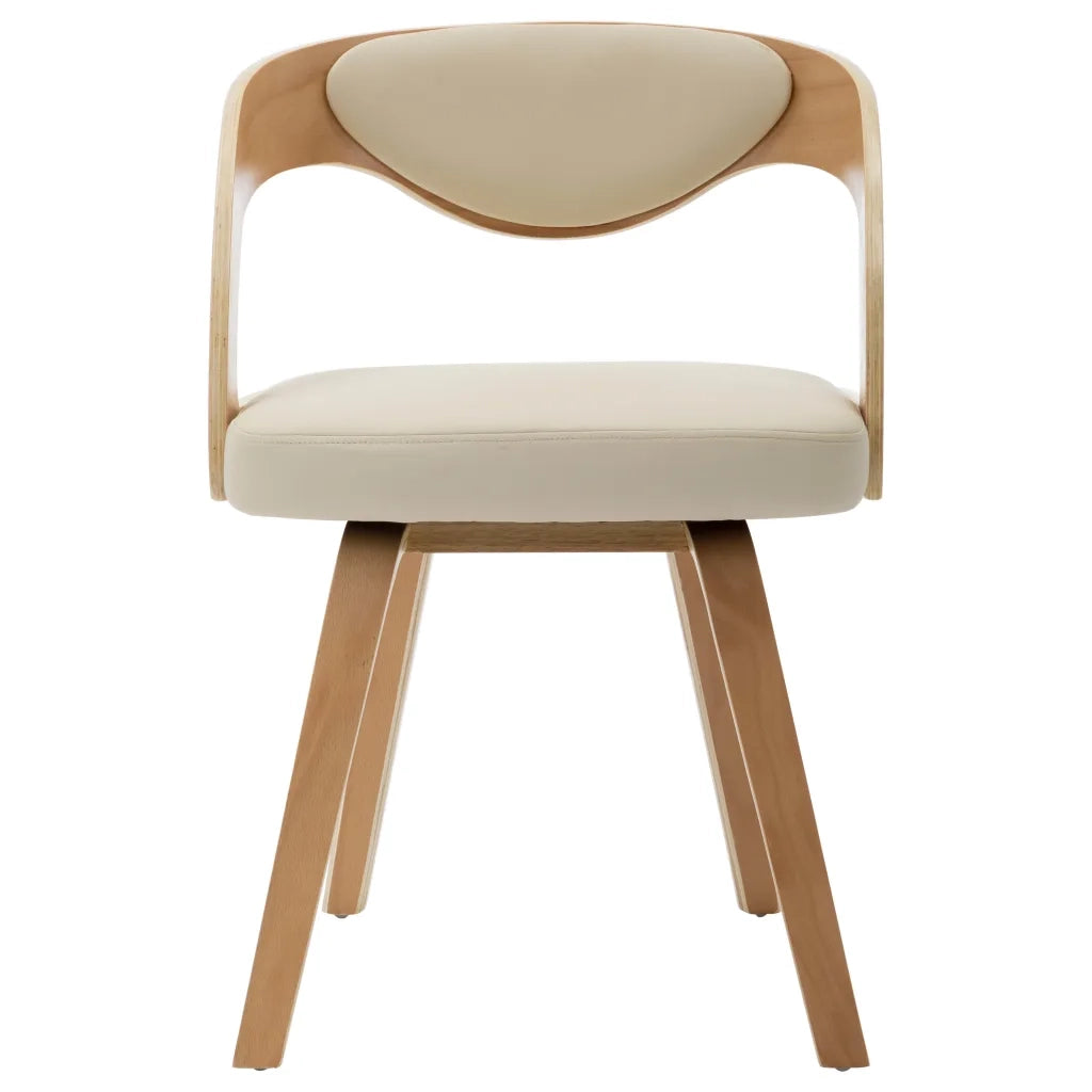 Sedie da Pranzo 6 pz Crema in Legno Piegato e Similpelle 278845