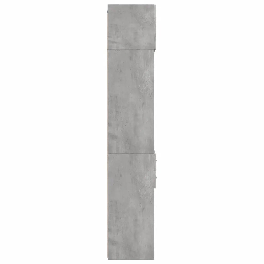 vidaXL Armadietto Grigio Cemento 70x42,5x225 cm in Legno Multistrato