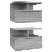 Set di 2 Comodini | Armadio da Notte | Mobiletto da notte Pensili Grigio Sonoma 40x31x27cm Legno Multistrato