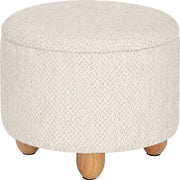 Poche Ronde con Opzione di Alzata - Poche, Hocker, Alzate per Abiti - Opzione di Deposito - MDF e Legno di Abete - Crème - 39x39x33 cm
