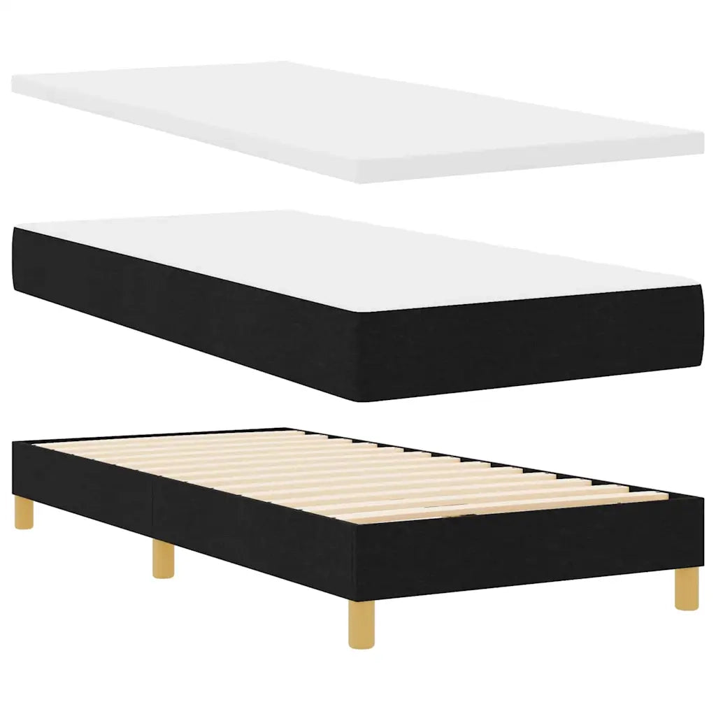 Letto a molle con materasso Nero 200 x 100 cm Poliestere