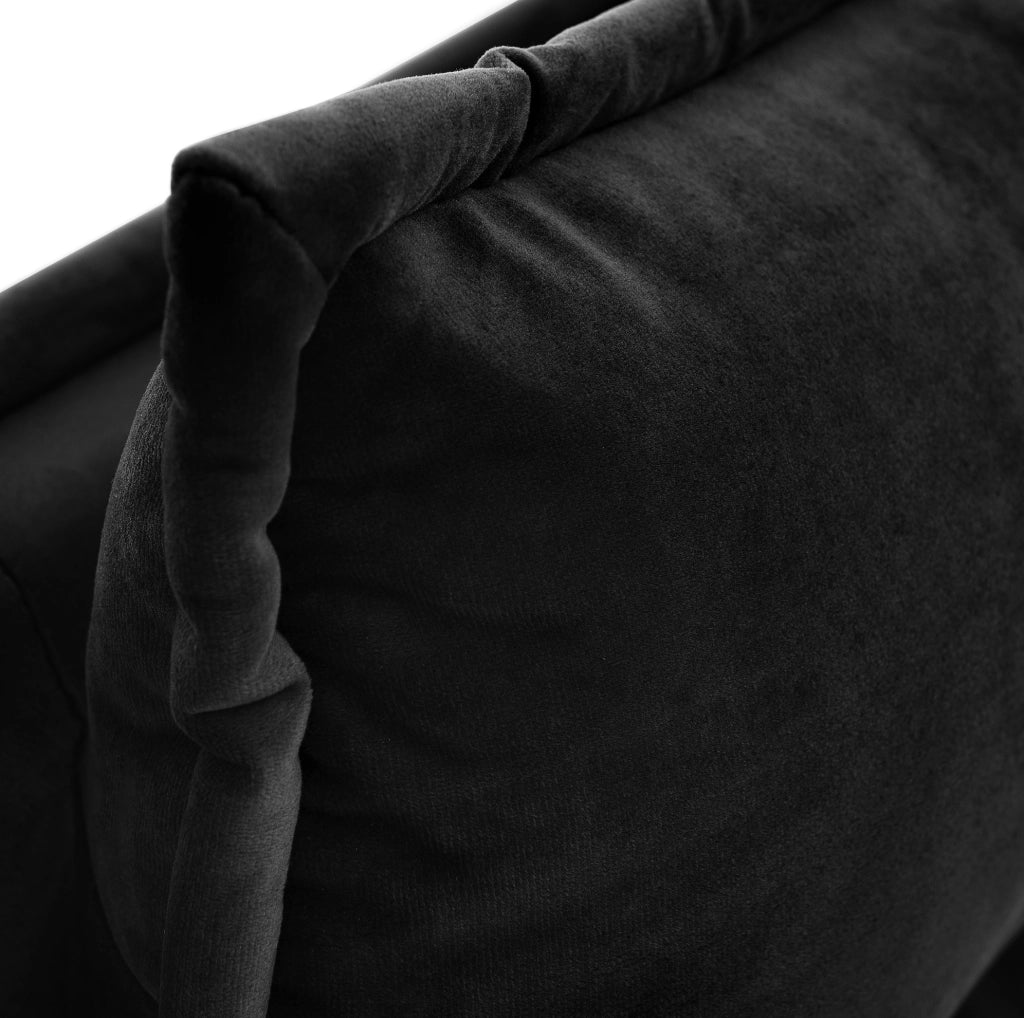 Letto matrimoniale imbottito 140x200 cm in velluto nero con testiera regolabile e contenitore