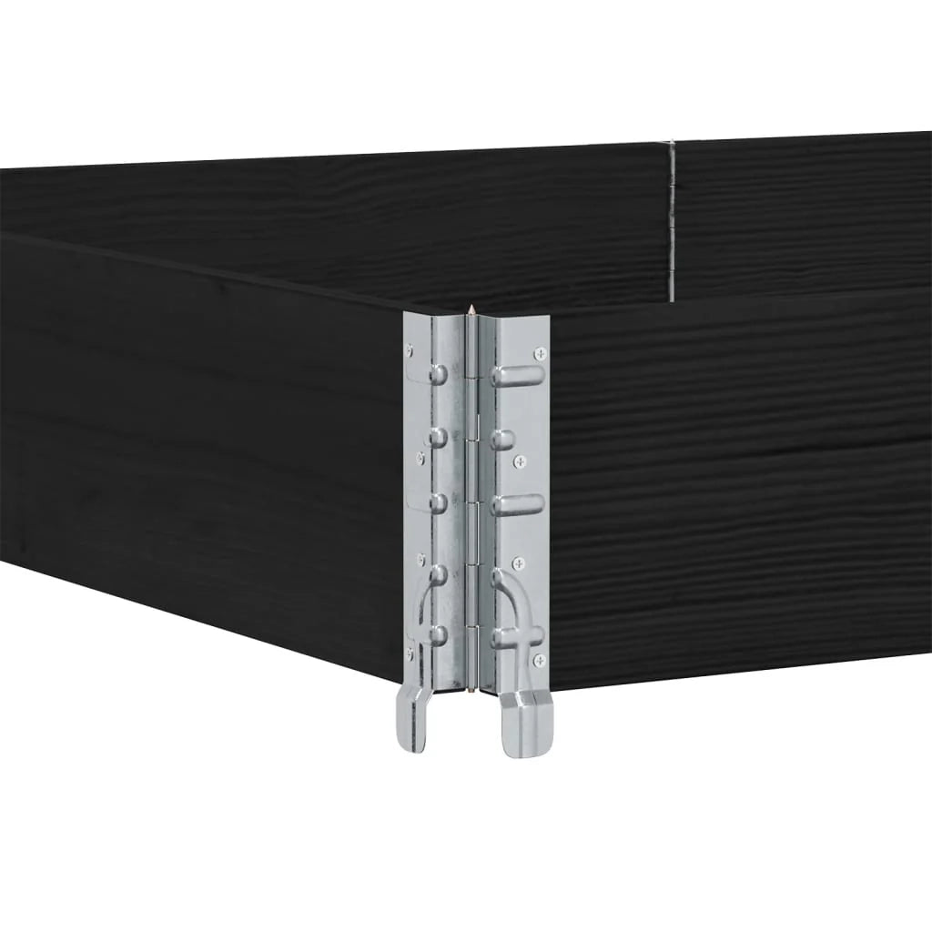 Fioriera rialzata per piante fiori terrazza giardino 150 x 100 cm legno massello di pino nero 02_0037424