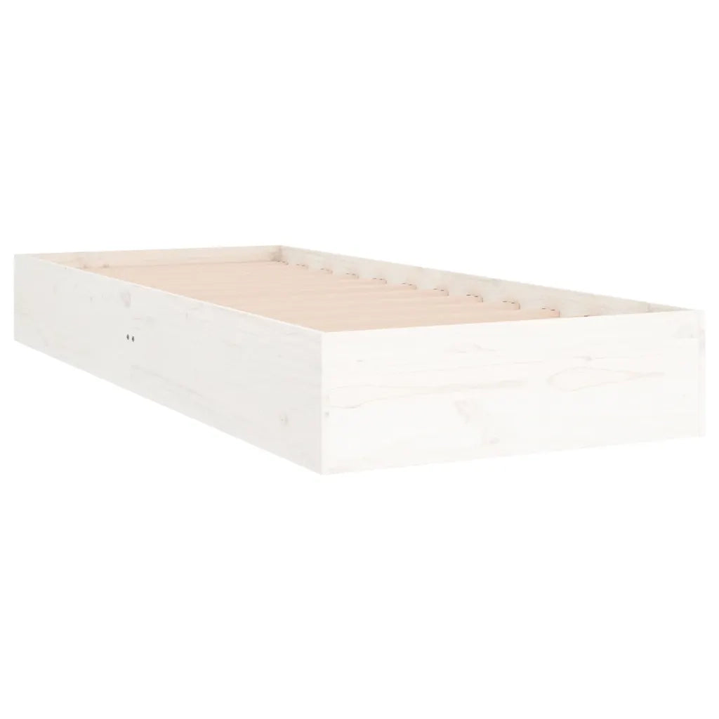 Giroletto-Struttura Letto Bianco in Legno Massello 75x190 cm Small Single 609932