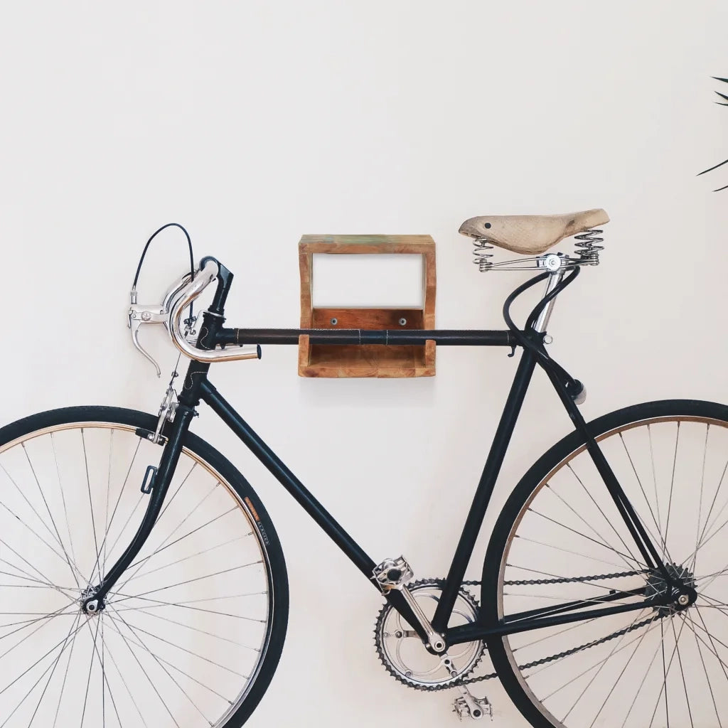 Supporto Bicicletta da Parete 35x25x25 cm in Legno di Recupero cod mxl 64510