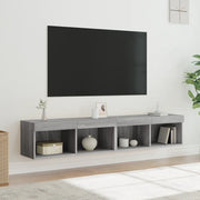 Mobili Porta TV con Luci LED 2 pz Grigio Sonoma 80x30x30 cm 837152