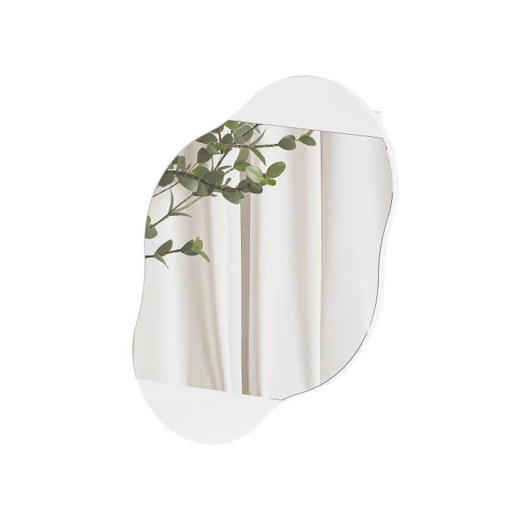 Specchio da Bagno con Armadietto Nuvola 60x13x75 cm in Melamina Bianco