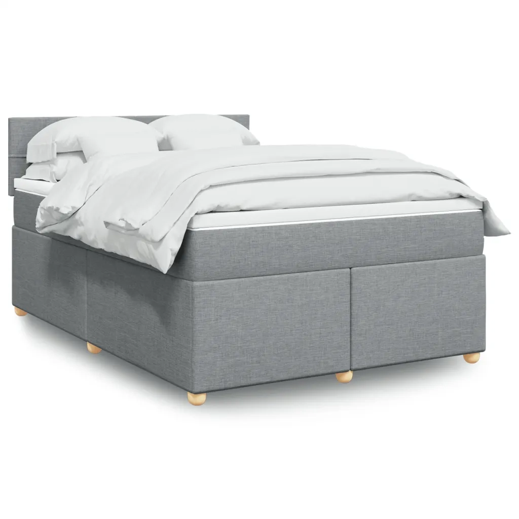 Giroletto a Molle con Materasso Grigio Chiaro 140x200cm Tessuto 3286703