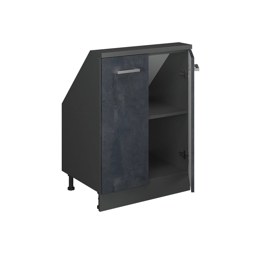 Mobile sottotetto Rion Calce nera/Antracite con 2 porte Vicco