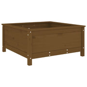 Fioriera rialzata per piante e fiori terrazza giardino 82,5 x 82,5 x 39 cm legno massello di pino marrone 02_0037945