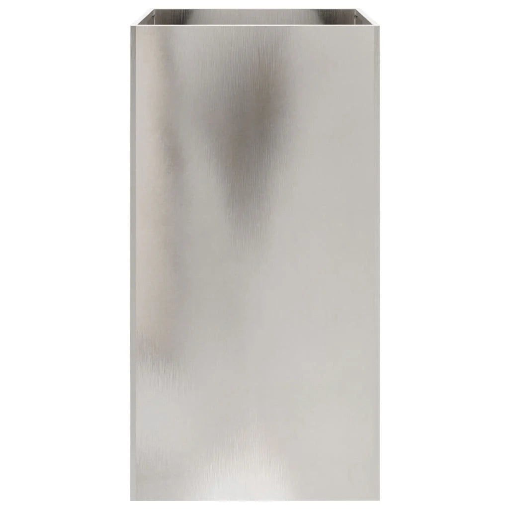 Fioriera/aiuola in acciaio inox argentato per piante fiori e patio/giardino 42 x 38 x 75 cm argento 02_0038067