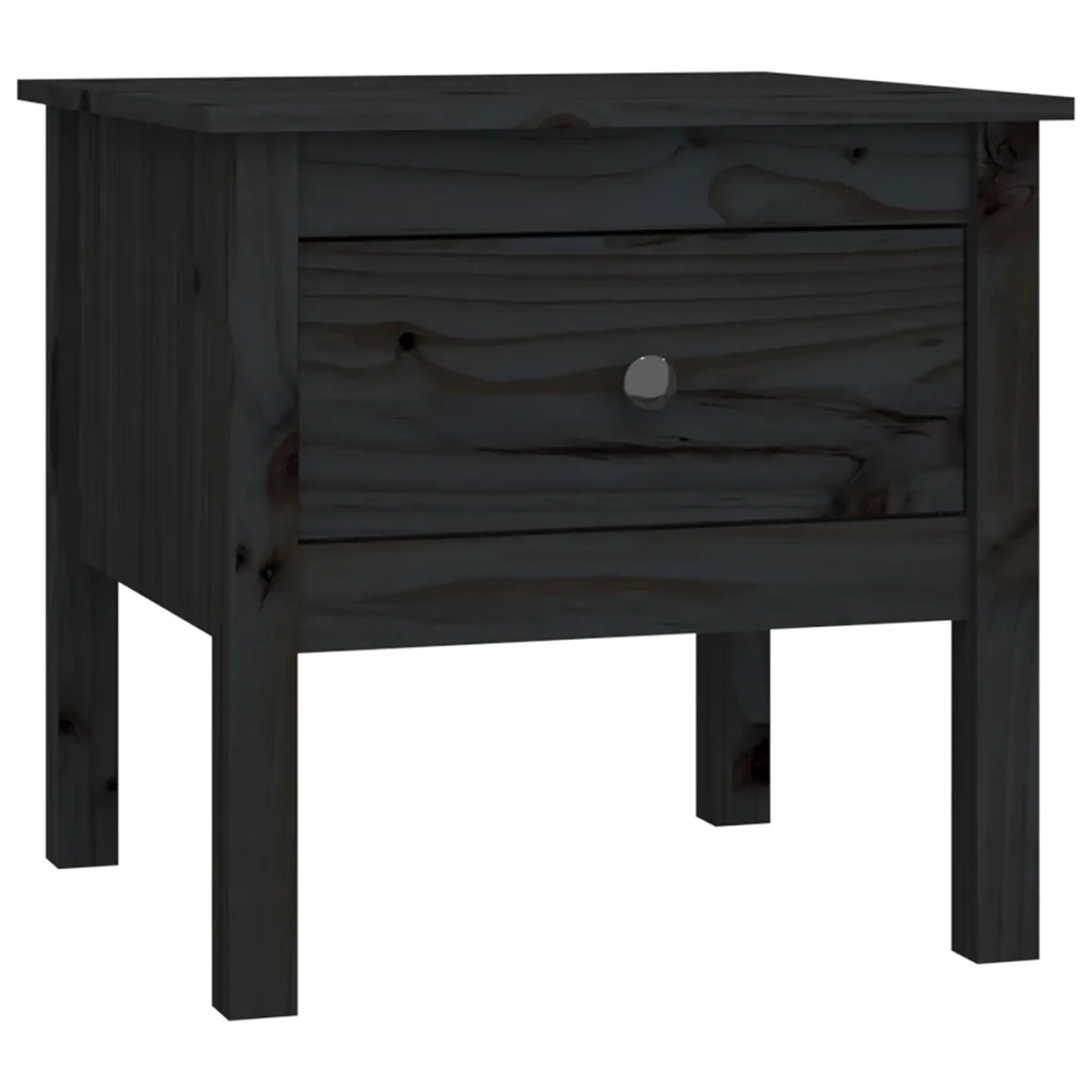 Tavolini 2 pz | Tavolo laterale Neri 50x50x49 cm in Legno Massello di Pino
