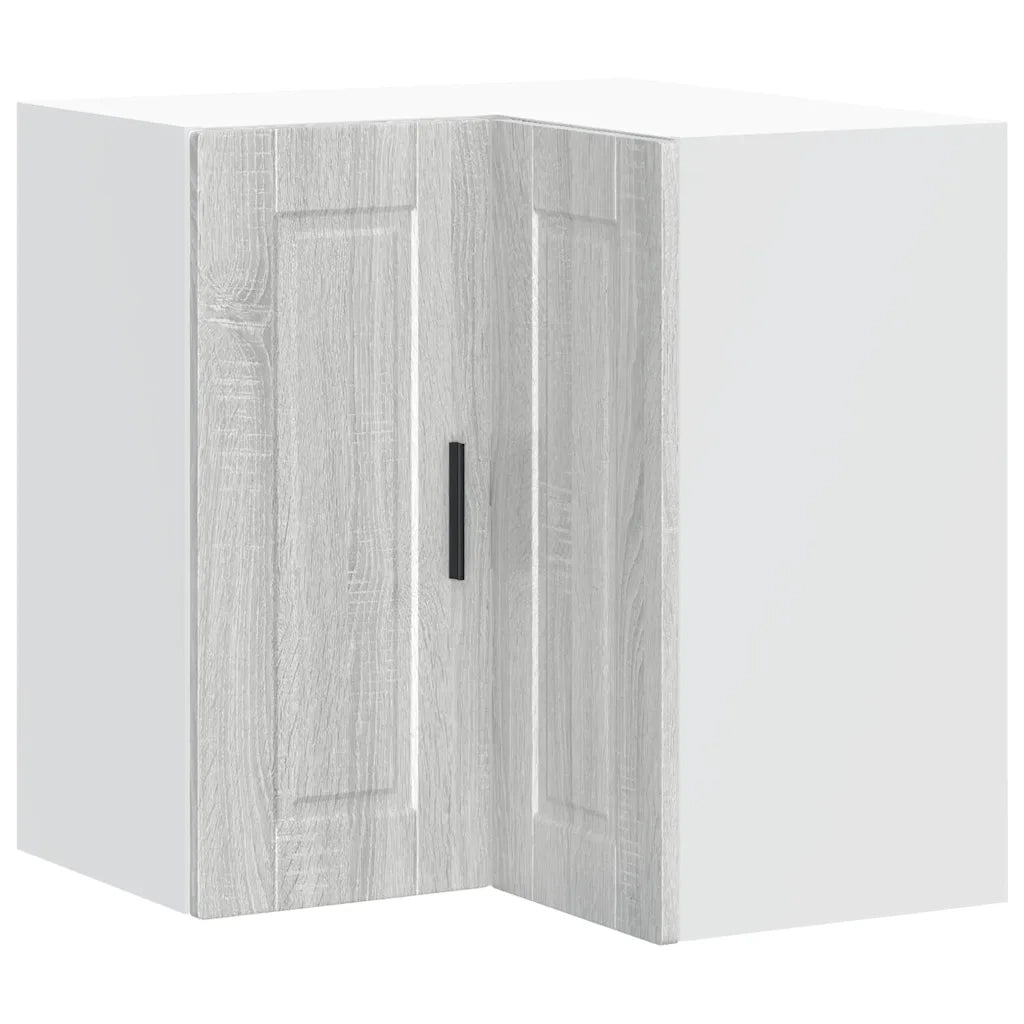 Mobile angolare da cucina a parete dal design moderno ottimizzante per lo spazio 57 x 57 x 60 cm in legno composito grigio 02_0050408
