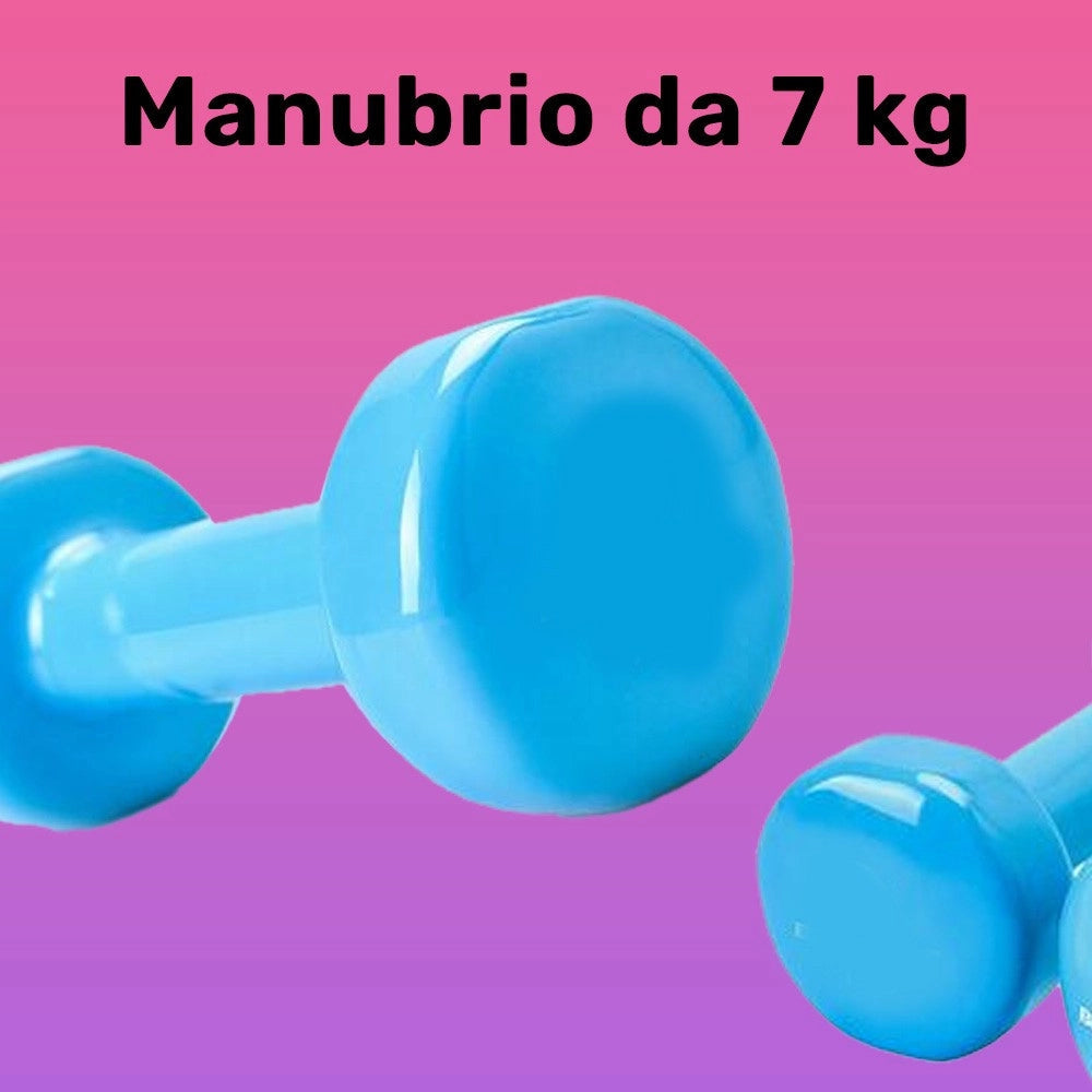 Trade Shop - Manubrio Singolo 7 Kg In Vinile Allenamento Esercizi Casa Palestra Workout Fit -