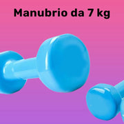 Trade Shop - Manubrio Singolo 7 Kg In Vinile Allenamento Esercizi Casa Palestra Workout Fit -