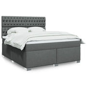 Giroletto a Molle con Materasso Grigio Scuro 180x200 cm Tessuto
