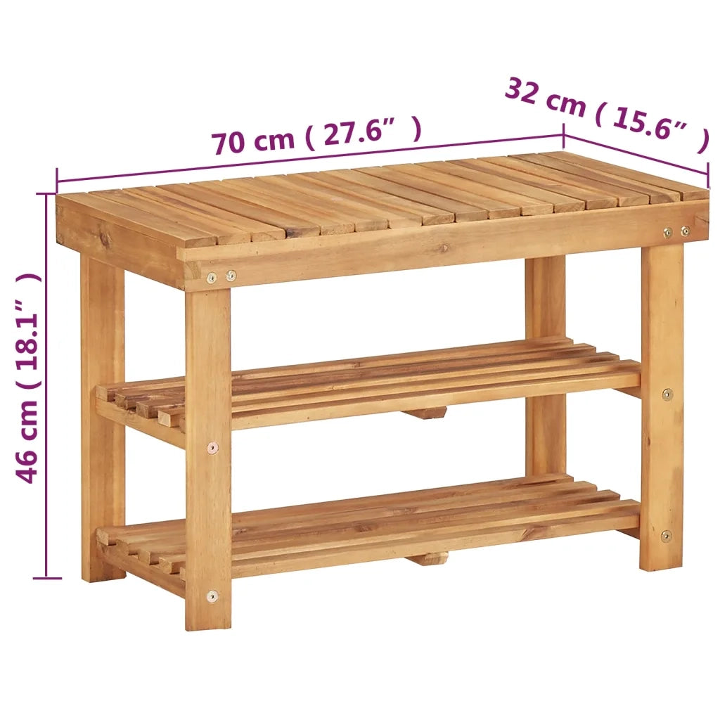 Scarpiera | Mobile per scarpe 70x32x46 cm in Legno Massello di Acacia