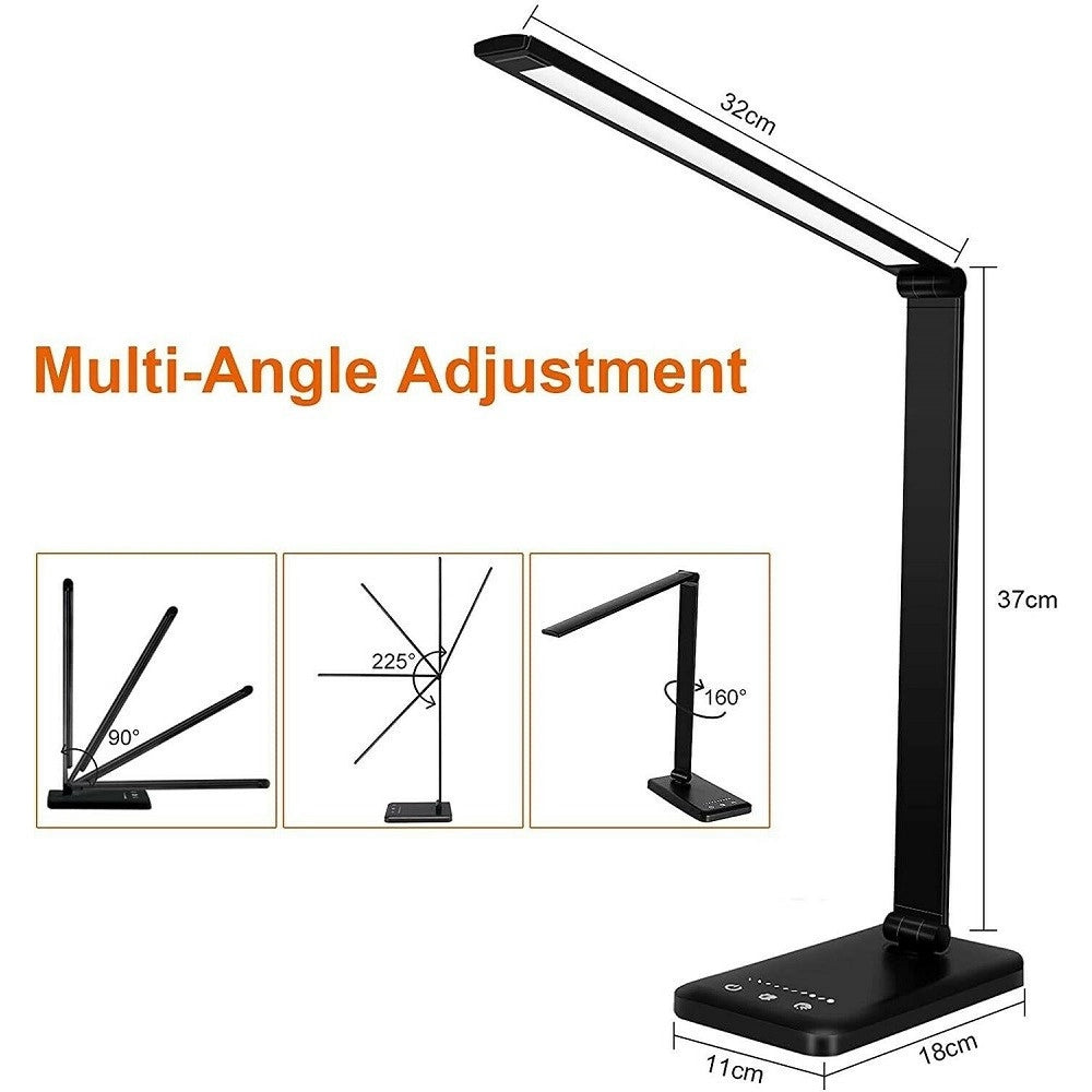 Trade Shop - Lampada Da Tavolo Scrivania Touch Pieghevole 180° Luce 52 Led 5 Colori Ek009a -