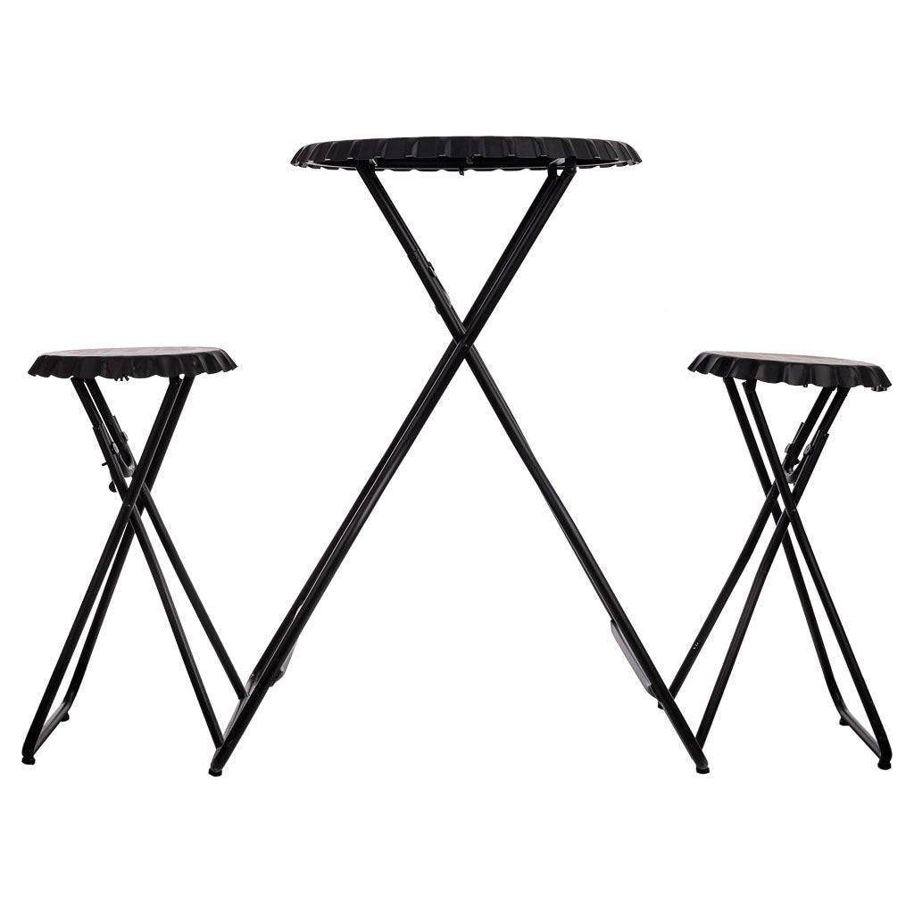 Tavolo con sgabelli pieghevoli in metallo 148x60x102h cm