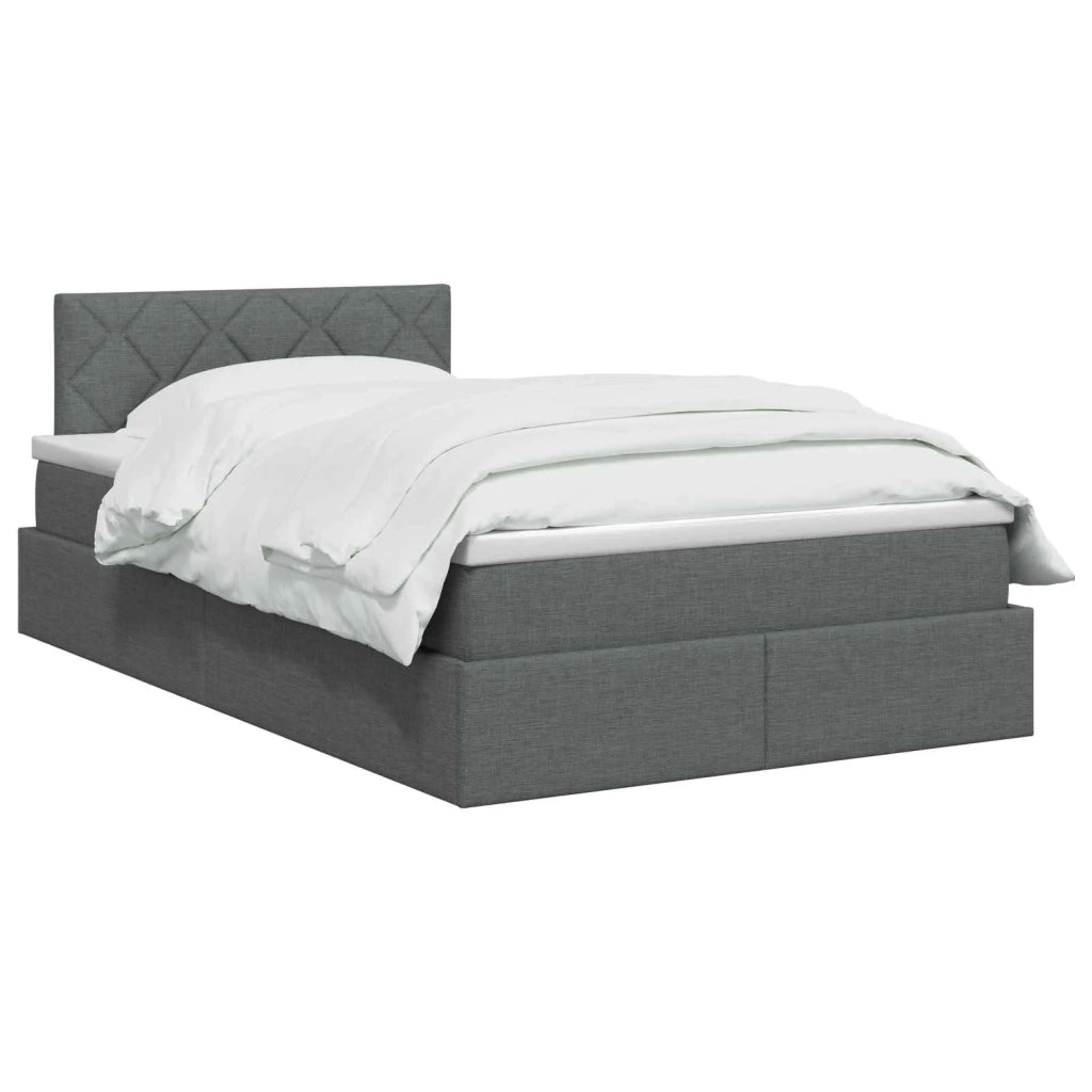 Letto con contenitore e materasso Grigio Scuro 120 x 200 cm 3458677