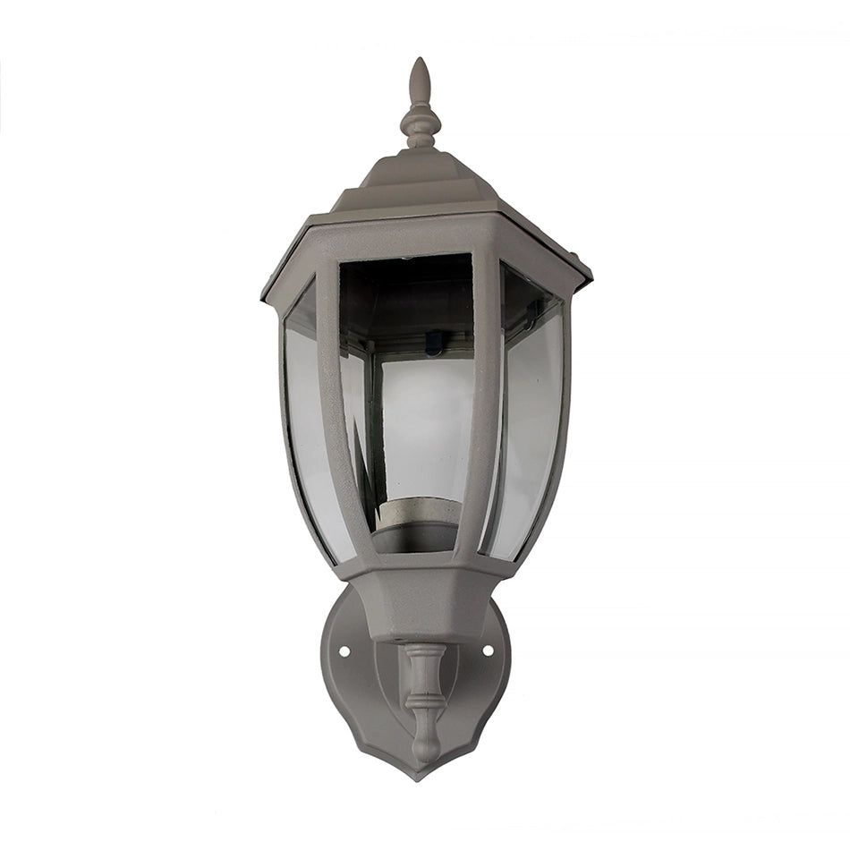 APPLIQUE DA ESTERNO LANTERNA DA PARETE GRIGIA IP45 CON ATTACCO E27 - PER ILLUMINAZIONE ESTERNA DI CASE GIARDINI E INGRESSI