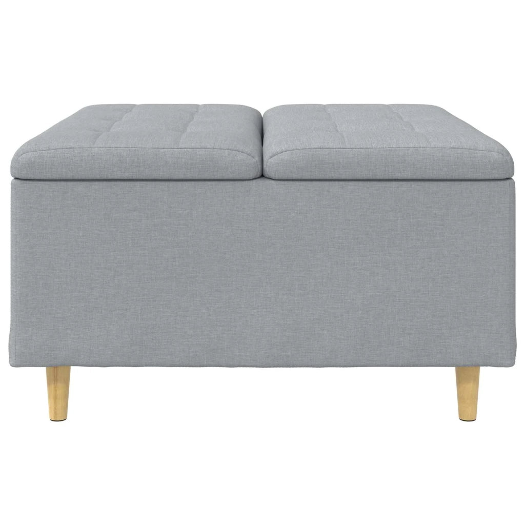 Pouf contenitore Grigio chiaro 80 x 80 x 45 cm Tessuto