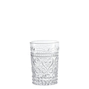Zafferano Set 6 Bicchieri Provenzale Tumbler in Vetro Trasparente, design artigianale con decoro a rilievo ispirato alla tradizione provenzale