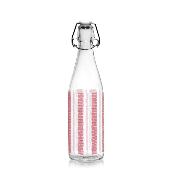 1 Pezzo Bottiglia Acqua Vino da Tavola con Tappo Ermetico Canavas Rosso 500 cc