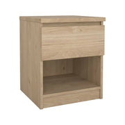 Comodino Scolastica, Comò basso, Tavolino da notte, Mensola da letto, 40x40 h50 cm, Rovere