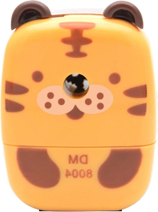 Puntenslijper Premium per bambini - Manuale - Disegno tigre - Scuola e ufficio - Sfoglia con manettino per desktop - Aula classe.