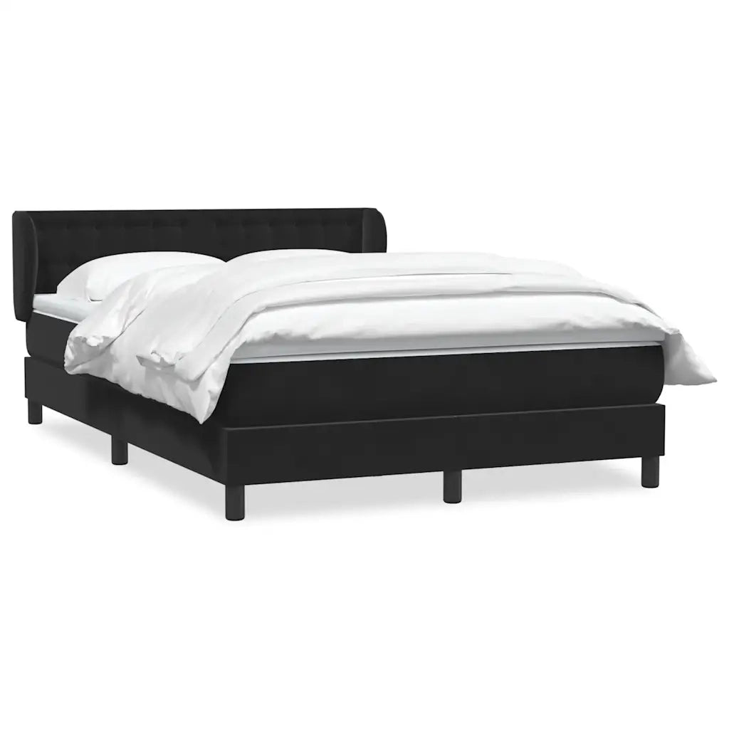 Giroletto a Molle con Materasso Nero 160x210 cm in Velluto 3317867