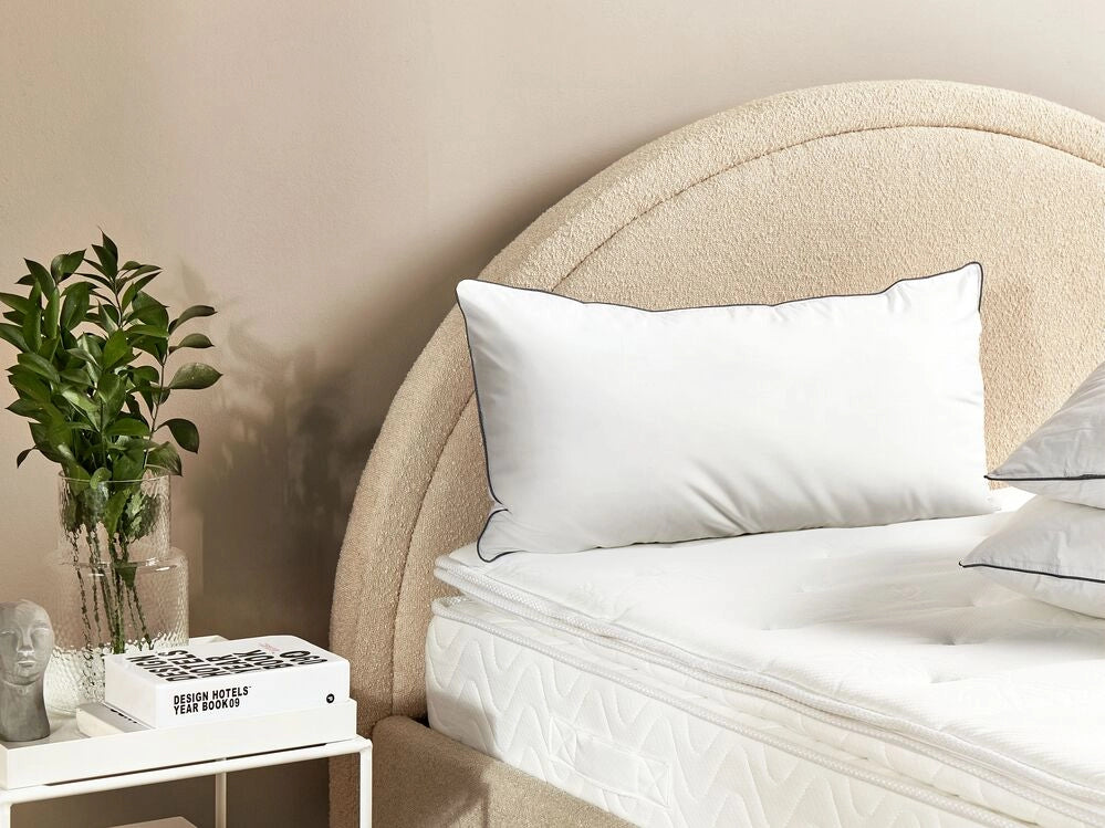 Set di 2 cuscini da letto guanciali in cotone Japara bianco rettangolari 40 x 80 cm Cuscini per camera da letto Dormire