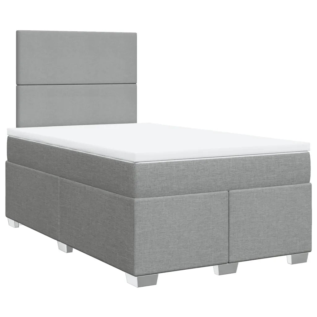 Giroletto a Molle con Materasso Grigio Chiaro 120x190cm Tessuto