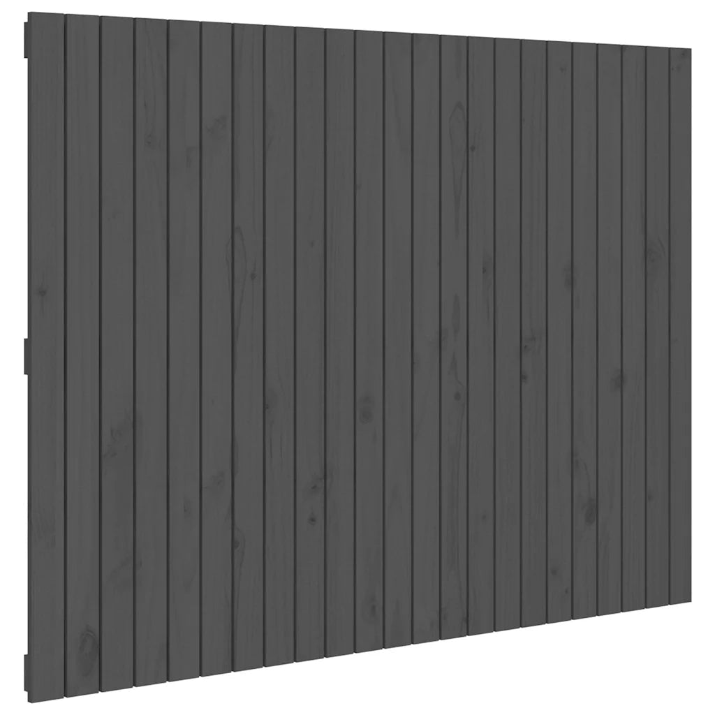 Testiera da Parete-Testiera a Muro-Testata Decorativa Grigia 146,5x3x110cm Legno Massello di Pino