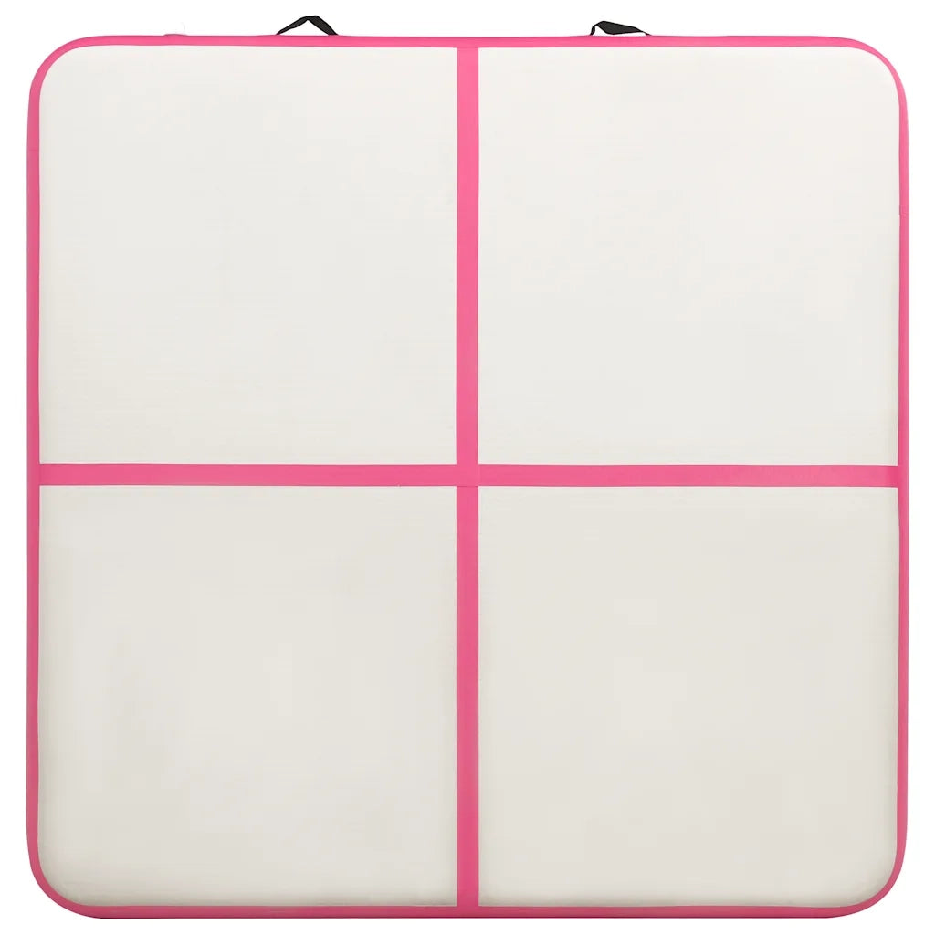 Tappetino Ginnastica Gonfiabile e Pompa 200x200x10 cm PVC Rosa 92694