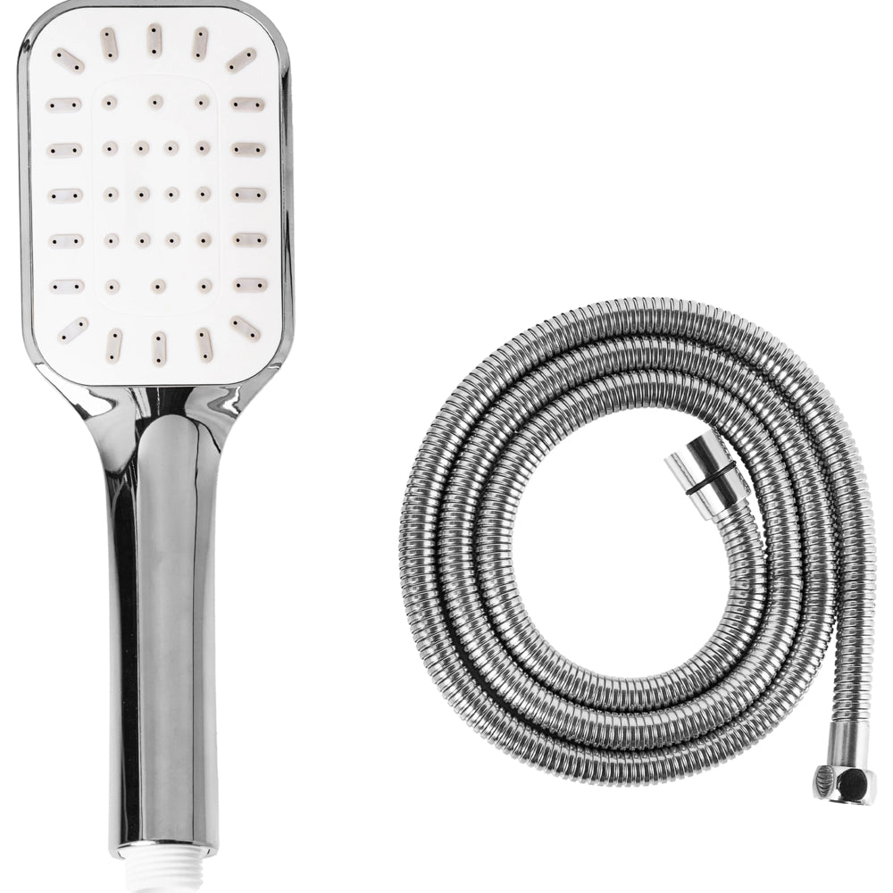 Set doccia classico moderno con tubo 4 modalità di getto Metallo argento