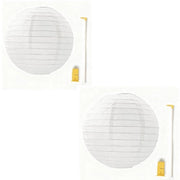 Set di lanterne - 2 x Lanterne di carta bianca (25 cm) - con 2 fiammiferi e 2 maniglie, adatto per DIY e decorazione del Carnevale.
