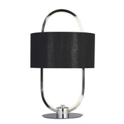 Lampada Scrivania Contemporanea Madrid Acciaio Cromo Tessuto Nero Led 10W 3000K
