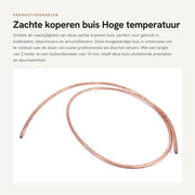 Tubazione di rame morbida - Resistenza alla temperatura elevata - 2 metri - 10 mm e 8 mm - Resistente alla corrosione - Adatto per la raffreddamento - Rame