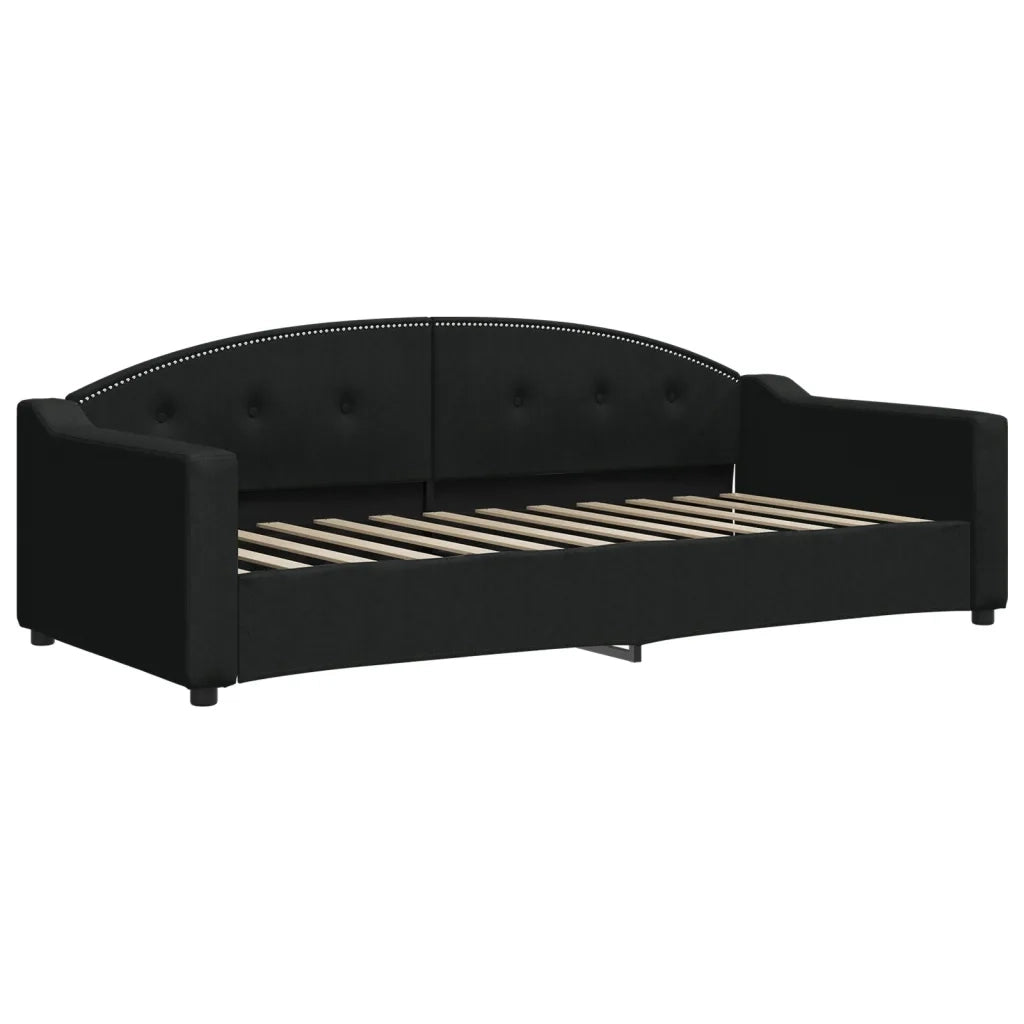 Divano Letto con Letto Estraibile-Sofa Letto-Daybed Nero 90x200 cm in Tessuto 124632