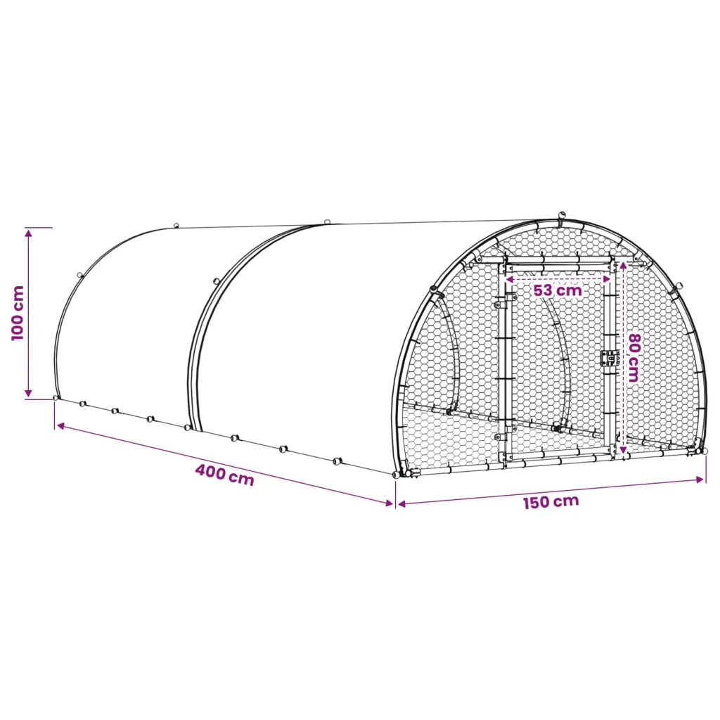 Pollaio Argento 400 x 150 x 100 cm Acciaio zincato 3434671