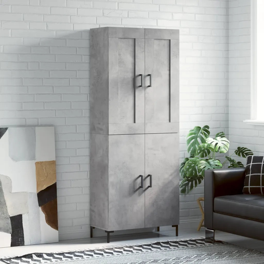 Credenza Grigio Cemento 69,5x34x180 cm in Legno Multistrato 3199557