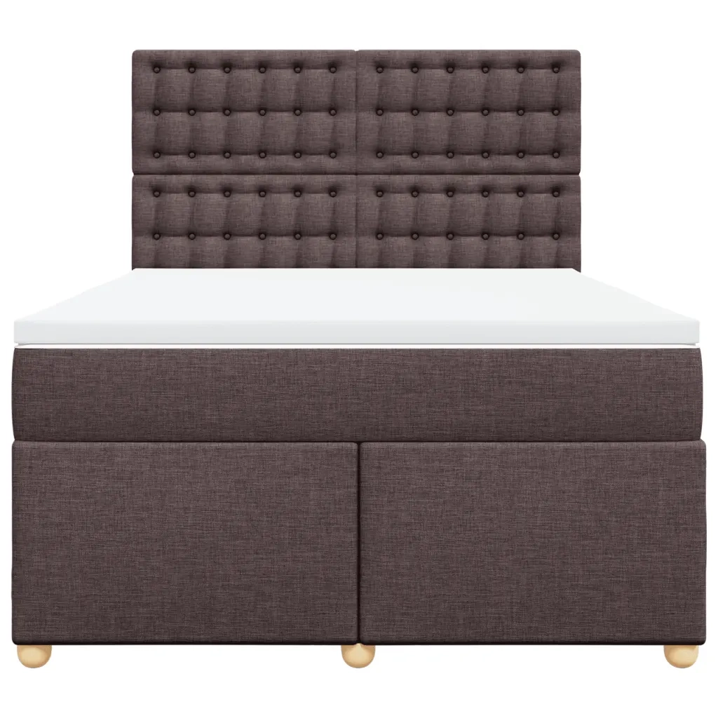 Giroletto a Molle con Materasso Marrone Scuro 140x190cm Tessuto 3291292