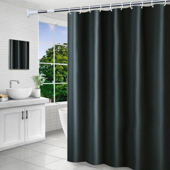 Douchegordino per Bagno 180x200cm - Douchegordino rapido ad assestamento con ganci - Douchegordino impermeabile e schiumogeno - con 12 anelli per Douchegordino - per doccia e bagno
